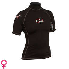 Gul Evotherm Flatlock Manga Corta Para Mujer De Rash Vest / Guardia - Negro