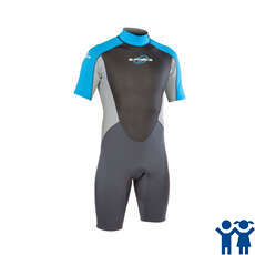 Gul Junior G-FORCE 3mm Flatlock Shorty Wetsuit - Charcoal/Ice