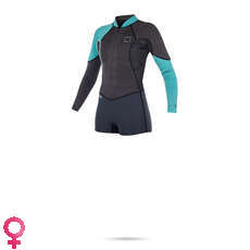 Womens Mystic Diva 3/2 Millimetri Piatte Longarm Fz Super Shorty - Grigio