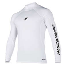 Magic Marine Cube Langarm Rash Vest  - Weiß