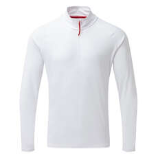 Gill Mens Uv Tec - Langärmliges T-Shirt Mit Reißverschluss  - Weiß