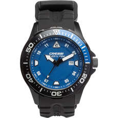 Cressi Manta Divers Uhr 100M - Schwarz / Schwarz / Blau