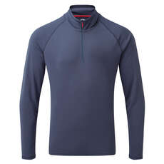 Maglietta A Manica Lunga Gill Mens Uv Tec Zip Neck - Ocean - Uv009