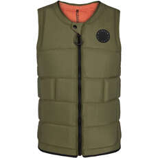 Gilet Impatto Mystic Dom Wake Boarding Con Zip Frontale - Verde Coraggioso