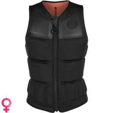 Mystic Womens Dazzled Wake Boarding Front-Zip Impact Vest - Black Allover
