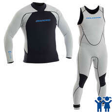 Neil Pryde Youth ELITE 1mm Firewire Sailing Wetsuit Combo - Light Grey - 630233/4