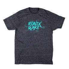 Ronix Suprem T-Shirt - Charcoal Heather/Aqua Blue
