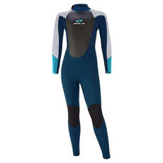 Traje De Neopreno Sola Kids Fire 4 / 3Mm Back Zip 2023 - Azul Marino / Gris A1509