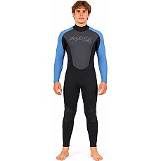 Typhoon Swarm3 3 / 2Mm Neoprenanzug Mit Reißverschluss Hinten - Schwarz / Blau Stahl 250981