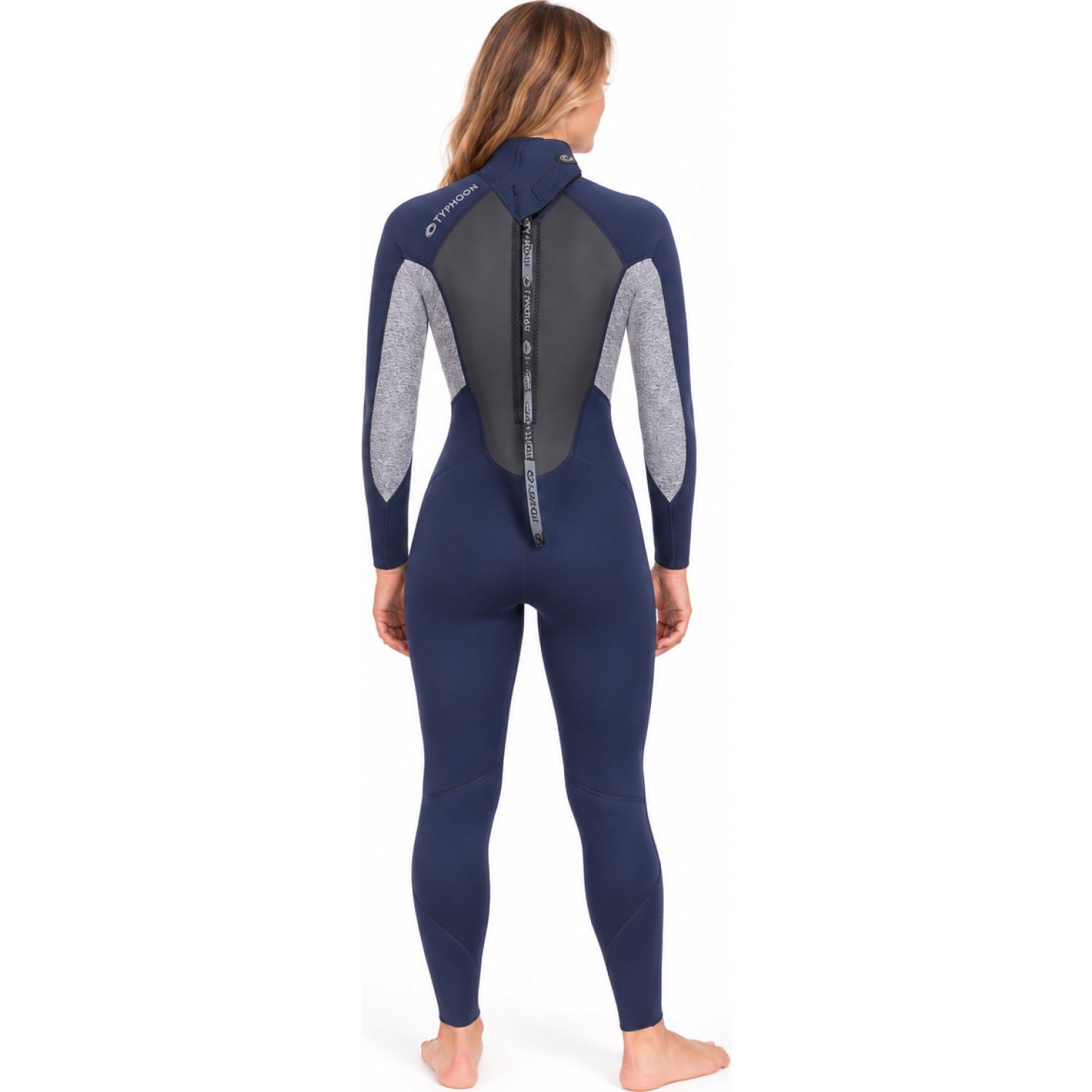 Typhoon Womens Storm3 3 / 2Mm Backzip Neoprenanzug - Navy / Grey Marl 250886