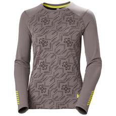 Helly Hansen Damen Lifa Active Graphic Crew Thermal Top - Sparrow Grey 49401