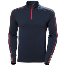 Helly Hansen Hh Lifa Merino Lightweight 1/2 Zip Thermal Top  - Navy 49369