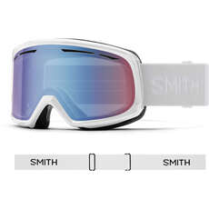 Smith Frontier Schneebrille - Weiß / Blauer Sensorspiegel Antibeschlag