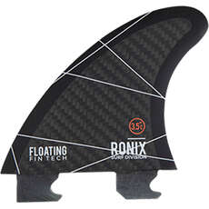 Ronix 3.5-Inch Button Left Wake Surf Floating Fin - Caffeinated Red/Black Ronix 3.5-Inch Button Left Wake Surf Floating Fin - Caffeinated Red/Black