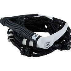 Ronix Silicone Bungee 4-Section Surf Corde Avec Poignée - Noir/blanc