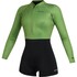 Traje De Neopreno Corto Mystic Lunar Para Mujer, Manga Larga, Cremallera Frontal De 2/2 Mm, Verde Suave, 240112