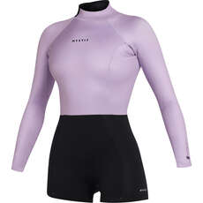 Traje De Neopreno Corto Mystic Lunar Para Mujer, Manga Larga, 2/2 Mm, Con Cremallera Trasera - Rosa/morado 240111