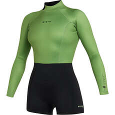 Mystic Damen Lunar 2/2Mm Back-Zip Longarm Shorty Neoprenanzug - Soft Green 240111