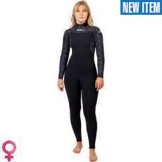 Gul Womens Flexor Yulex 3/2mm Backzip Blindstitched Wetsuit  - Black/Palm
