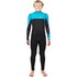 Traje De Neopreno Gul Junior Response Fx Con Cremallera En El Pecho De 3/2 Mm Bs - Negro/Cian Re1252