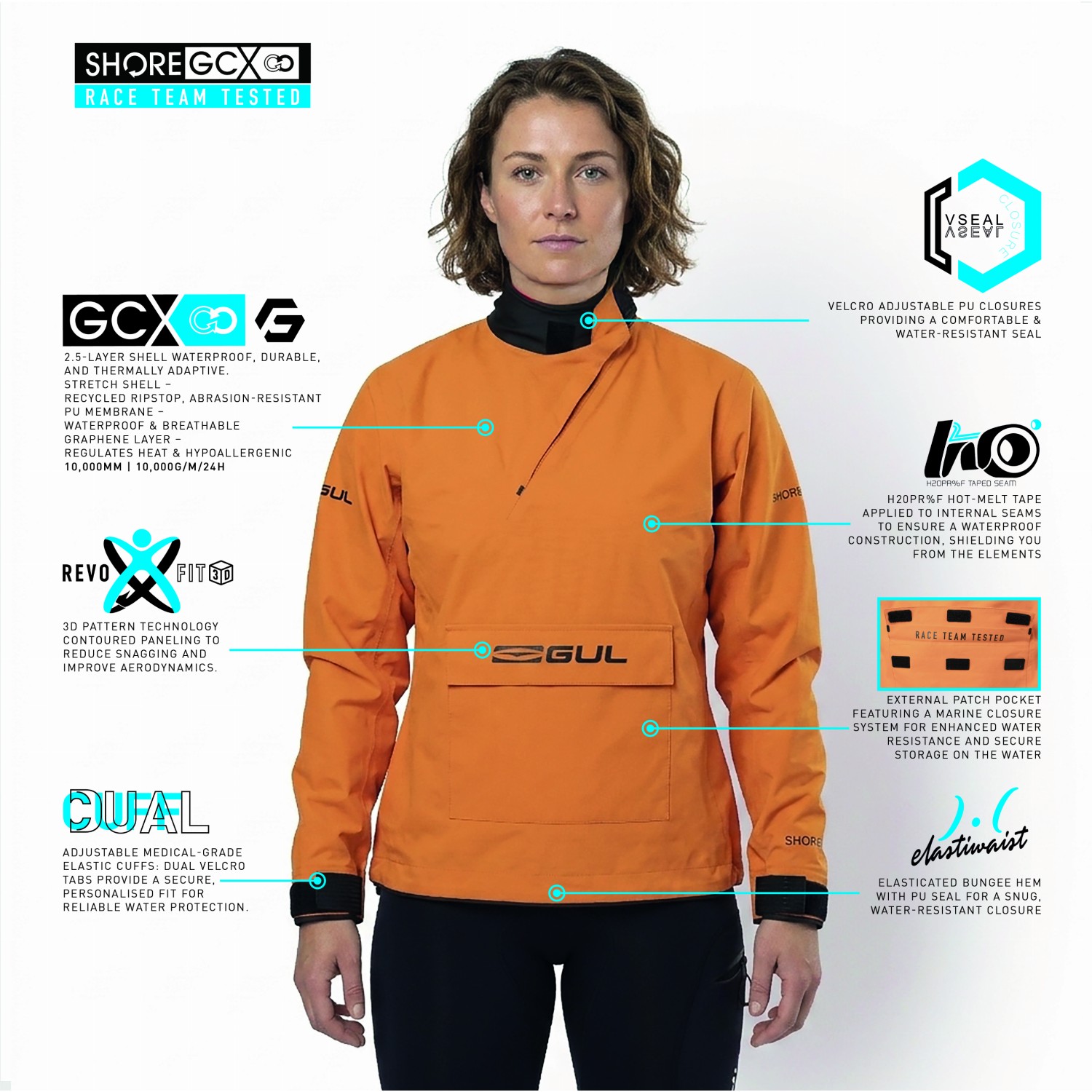 Gul Shore Recore Graphene Taped Spray Top 2026 - Orange St0030
