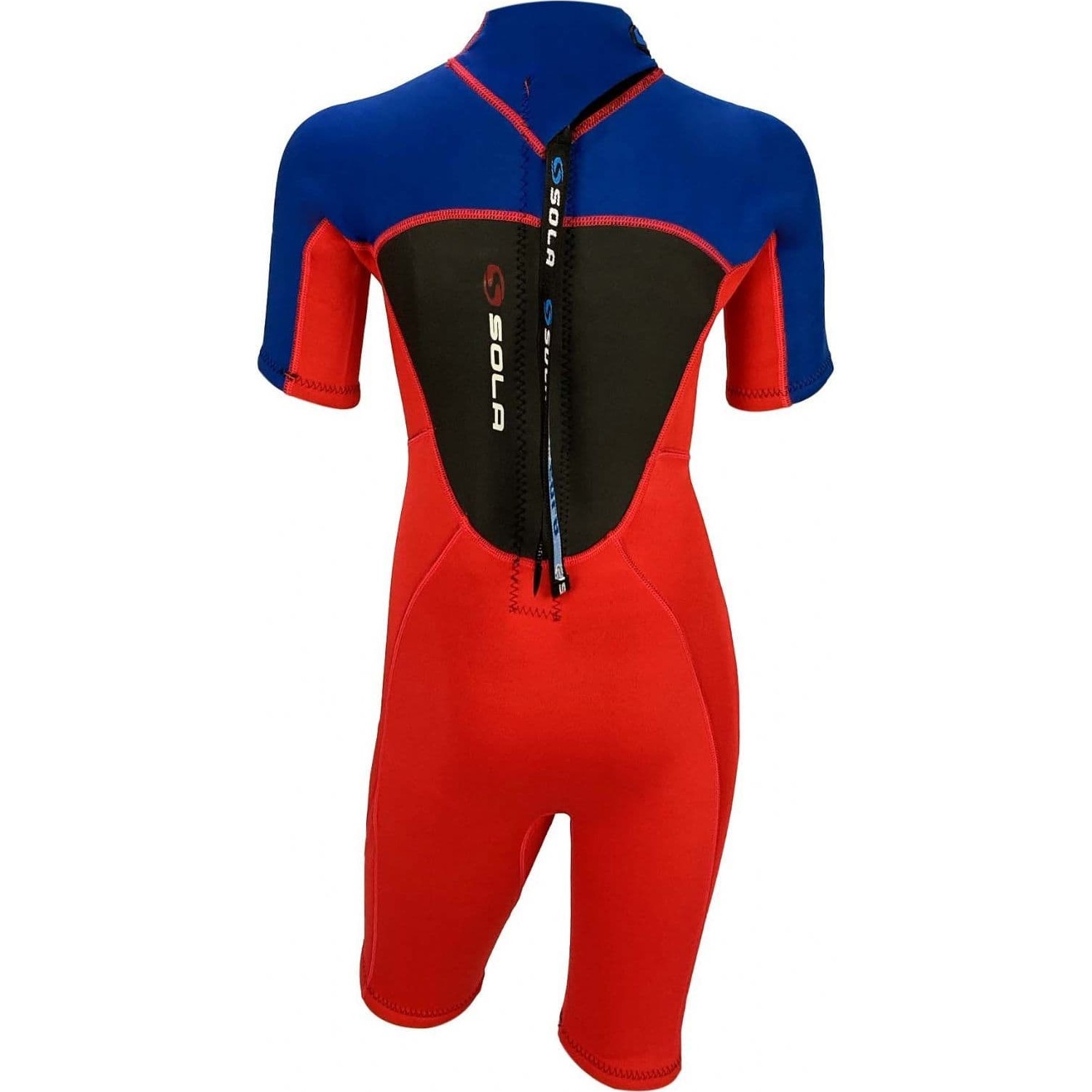 Sola Junior Storm 3/2Mm Shorty Neoprenanzug - Rot Blau A1723