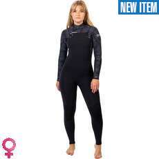 Gul Womens Flexor Yulex 3/2mm Chestzip Blindstitched Wetsuit  - Black/Palm
