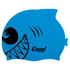 Cressi Kids Shark Silicon Badekappe - Hellblau