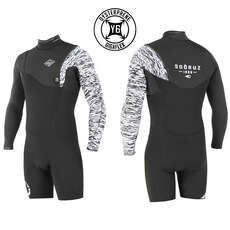 Sooruz Fighter Pro 2/2mm Zip-Free Longarm Shorty Wetsuit - Black/White
