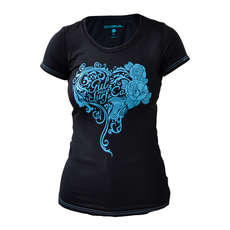 Gul Damen Kurzarm T-Shirt Fit Rashvest - Schwarz