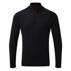 Gill Herren Uv Tec Langarmshirt Mit Reißverschluss Am Hals - Schwarz