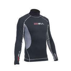 Gul Evotherm Flatlock Manica Lunga Rash Guard - Nero / Grigio