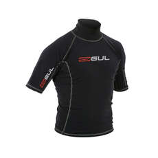 Gul Evotherm Flatlock Short Sleeve Junior Rash Vest / Guards - Schwarz