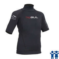 Gul Evotherm Flatlock Junior Short Sleeve Rash Guard - Black