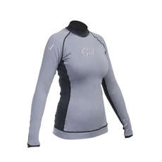 Gul Evotherm Womens Flatlock Long Sleeve Rash Guard - Grau / Schwarz