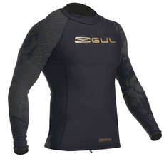 Gul Viper Recore Longues Mens Manches Thermique Rash Vest / Garde - Noir