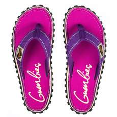 Gumbies Womens Islander Canvas Flip Flops - Purple Signed