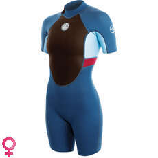 Alder Womens Impact 3/2mm Flatlock Shorty Wetsuit - Cascade Blue WS21WIS