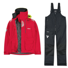 Musto Br2 Offshore Jacke & Hose Paket - Rot / Schwarz