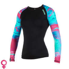 Mystic Womens Dazzled Longarm Shorty Rash Vest - Aurora Mystic Womens Dazzled Longarm Shorty Rash Vest - Aurora
