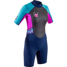 Gul Junior Girls Response 3 / 2Mm Shorty Neoprenanzug - Navy / Pink - Re3321-B7 Gul Junior Girls Response 3 / 2Mm Shorty Neoprenanzug - Navy / Pink - Re3321-B7