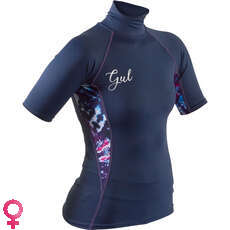 Gul Womens Swami Kurzarm Rash Vest / Guard - Navy / Tie-Dye - Rg0330-B7