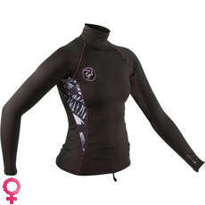 Gul Frauen Swami Langarm Rashvest - Schwarz / Floral - Rg0331-B7