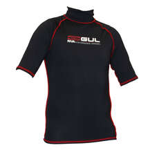 Gul Riva Manga Corta Para Hombre Rash Chaleco / Guardia - Negro