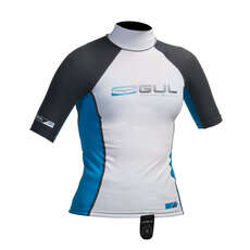 Gul Junior Short Sleeve Rashguard  - Weiß / Blau