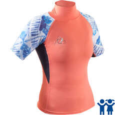 Gul Junior Girls Kurzarm Rashvest - Koralle / Grau - Rg0345-B7