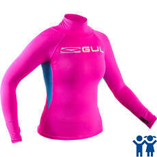 Gul Junior Girls Langarm Rash Weste / Guard - Pink / Blau - Rg0346-B7