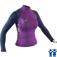 Gul Junior Girls Langarm Rash Weste / Guard - Violet / Tie-Dye - Rg0346-B7
