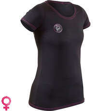 Gul Damen Kurzarm T-Shirt Fit Rashvest - Schwarz - Rg0367-B7