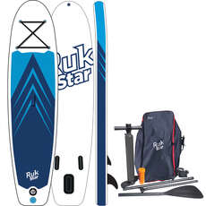 Ruk Rukstar 10'8 Aufblasbares Sup Paddle Board Paket  - Weiß/blau